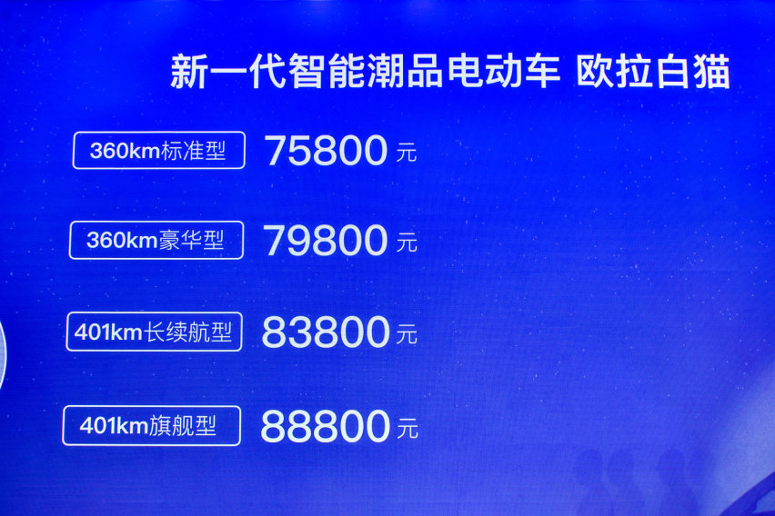 补贴后7.58万-8.88万，欧拉白猫上市，这只猫你撸吗