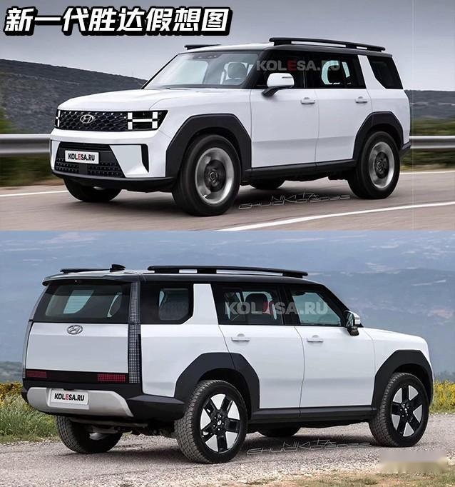 硬派越野车风格？现代新一代胜达内饰首曝，双联大屏化繁为简