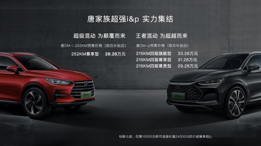 “王者混动”零百加速仅需4.3S，6座版本更尊享，唐DM-p预售