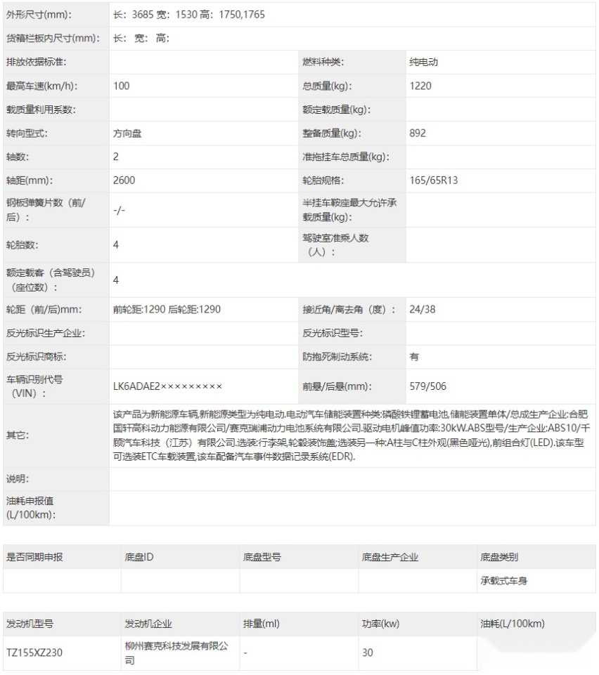 揭秘五菱牌K级车：新车为“五菱之光EV”，已经完成申报