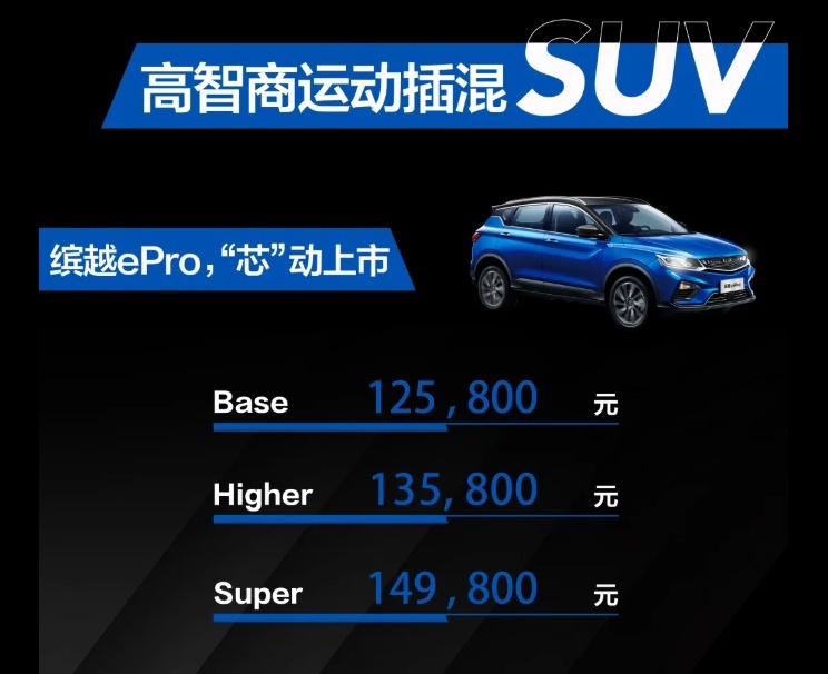售7.98-14.98万，涵盖汽油/插混，吉利缤越PRO上市