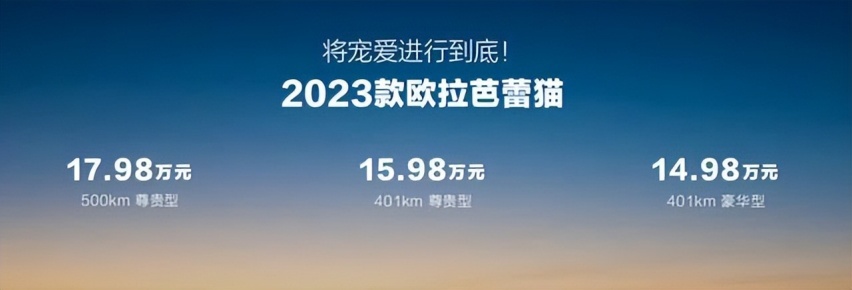 小姐姐们快看！2023款欧拉芭蕾猫增配还降价