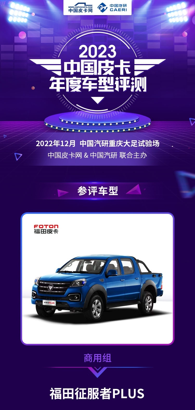 合力出战 福田皮卡参评2023中国皮卡年度车型评测