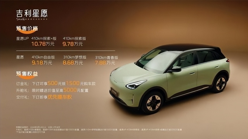 7.88万起，搭载Flyme Auto车机系统，吉利星愿预售火爆！