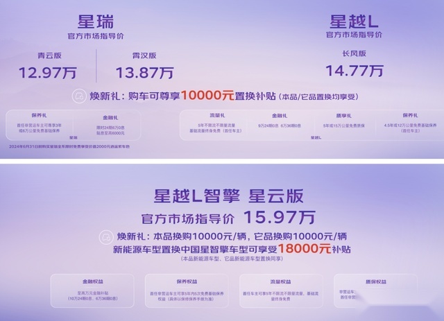 星瑞/星越新车型售12.97万元起，吉利中国星安全试炼营正式开营