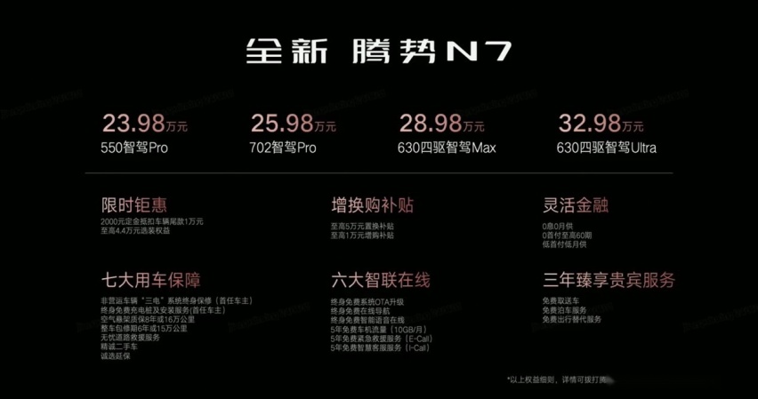 全新腾势N7上市：23.98万起售，老车主限时享受5万补贴