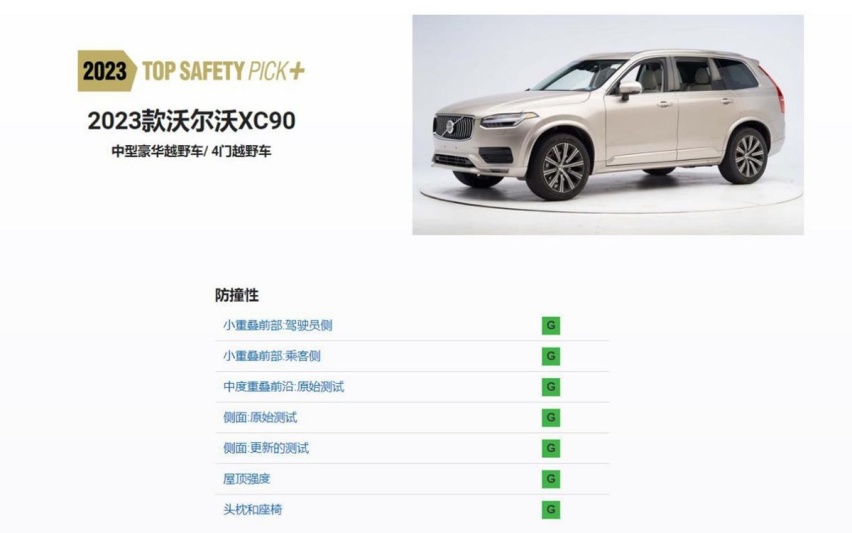 荣获IIHS 2023年顶级安全之选+大奖，沃尔沃XC90为何这么强？