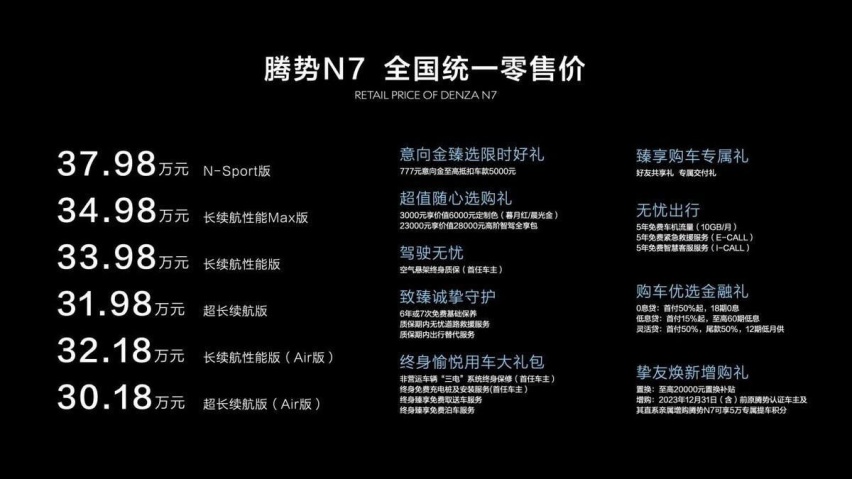 首推超长续航版 腾势N7购车手册