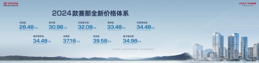 全球车专为中国升级，2024款赛那售价28.48万元起