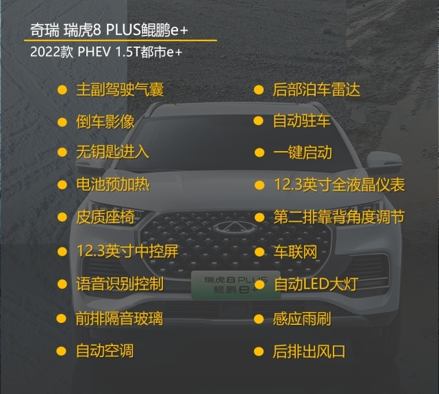 16.88万元中配版最划算 瑞虎8 PLUS鲲鹏e+购车手册