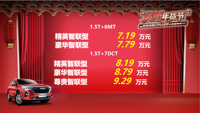 哈弗M6 PLUS正式上市7.19万起售