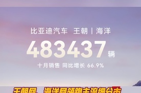 比亚迪10月销量破50万辆 是中国车企月销新纪录 也是全球车企新能源月