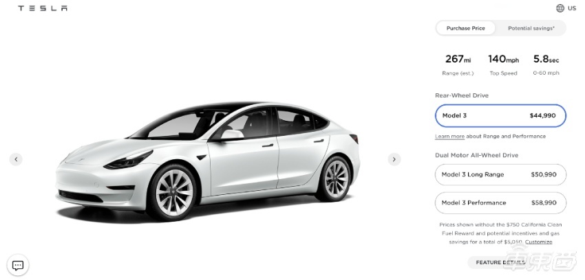 美版特斯拉Model 3入门车型更名，配备磷酸铁锂电池，明年6月交付