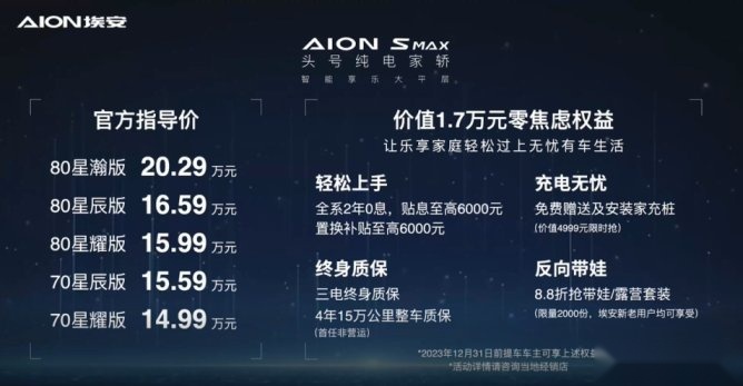 90后反向带娃第一车 AION S MAX上市14.99万起
