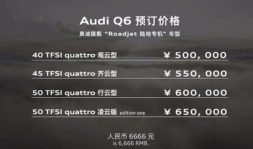 新车速递 | 预售50万起/尺寸超Q7 上汽奥迪Q6正式首发