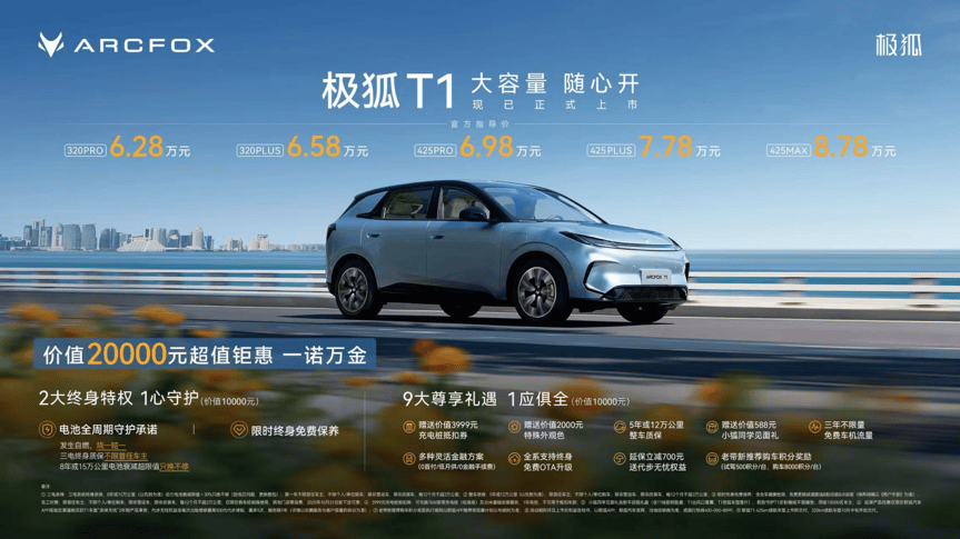 6.28萬起上市,極狐T1重構A0級精品純電汽車價值 6.28萬起上市,極狐T1重構A0級精品純電汽車價值