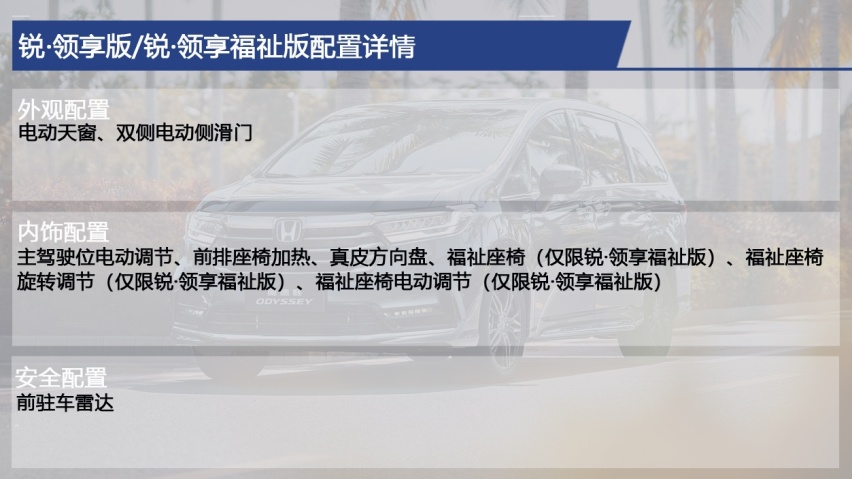 新款奥德赛购车手册 主推锐·智享版 入门版靠低价抢市