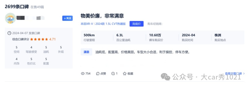 市占率坚守60%，燃油车存量博弈，XR-V能突围吗？