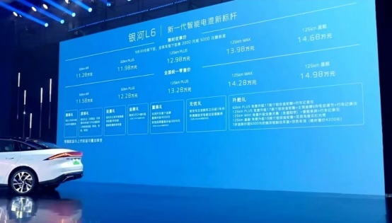 WLTC综合续航1370km 吉利银河L6上市，售价11.58-14.