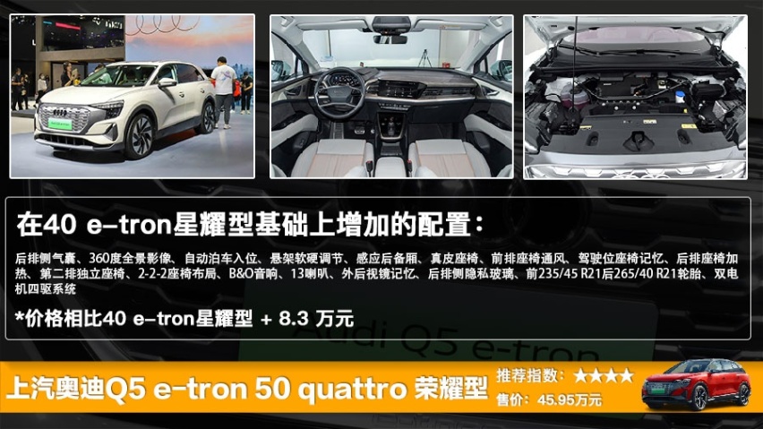 上汽奥迪Q5 e-tron上市 售37.65万起，五款车型选哪款？