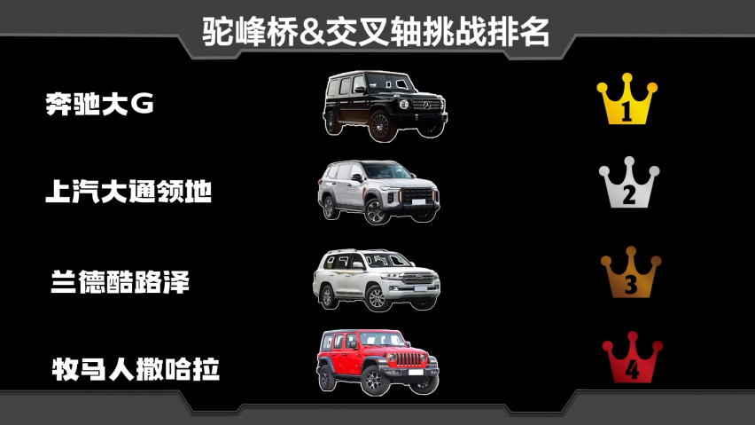 20-200w的越野SUV 性能PK：驼峰桥&交叉轴测试，牧马人排最后