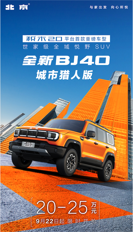 全新BJ40抢先预订已开启，这是要掀翻都市越野市场？