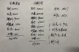 10万的车，全款、3年分期、5年分期能相差多少钱？哪个更划算？