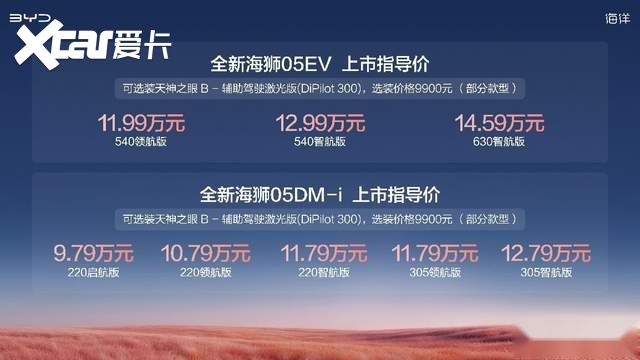比亚迪全新海狮05正式上市 9.79-14.59万元
