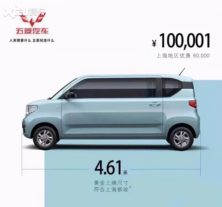 61米,完全符合上海地区上牌条件,有意思的就是价格显示为100001万元