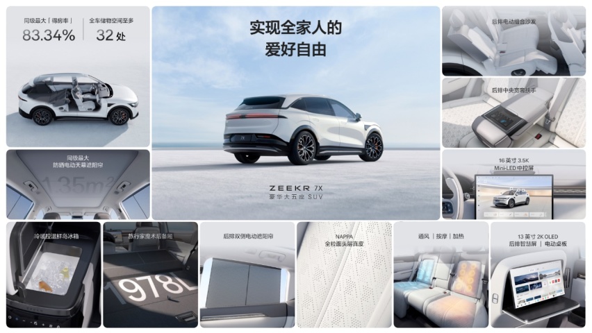 22.99万元起：豪华大五座SUV极氪7X正式上市