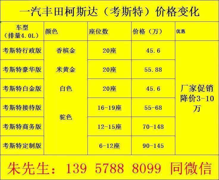 江苏考斯特12座丰田考斯特（柯斯达）12座商务车