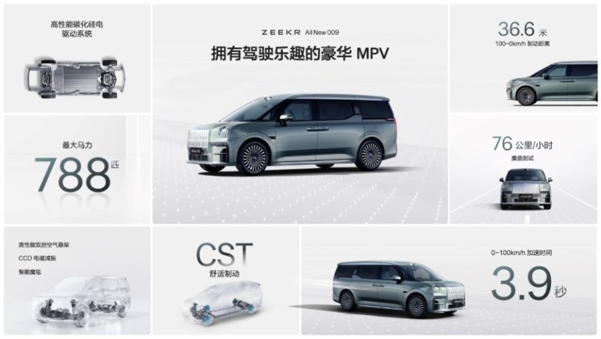 豪华MPV领导者，极氪009家族集结，四座、六座、七座，座座皆豪华