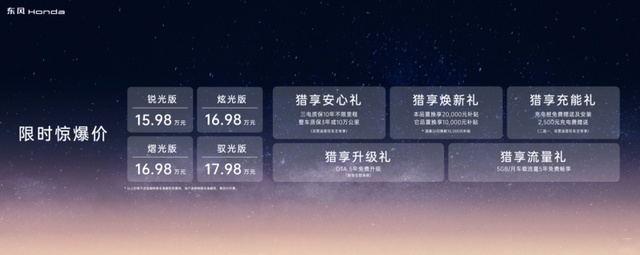 东风Honda 猎光超能上市 限时惊爆价15.98