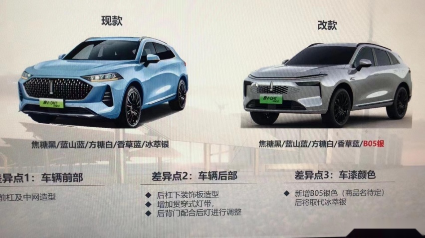 新款魏牌摩卡DHT-PHEV实车现身，蓝山风格前脸，可选激光雷达