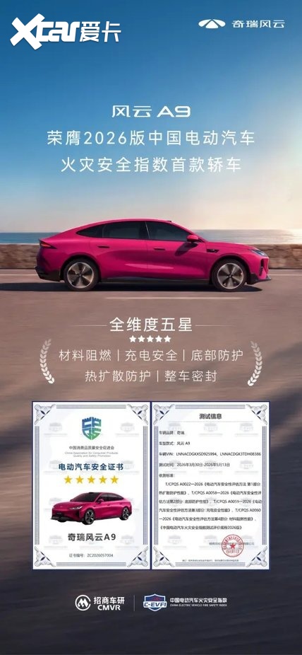 奇瑞2000万交付里程碑之际 风云A9定档7月25日全球首发