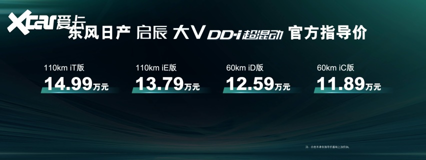 日产新能源启辰大V DD-i强势入局13万插混SUV，11.89万起