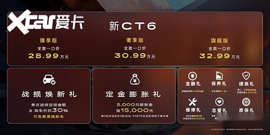 凯迪拉克新CT6正式上市 售36.99-42.99万元