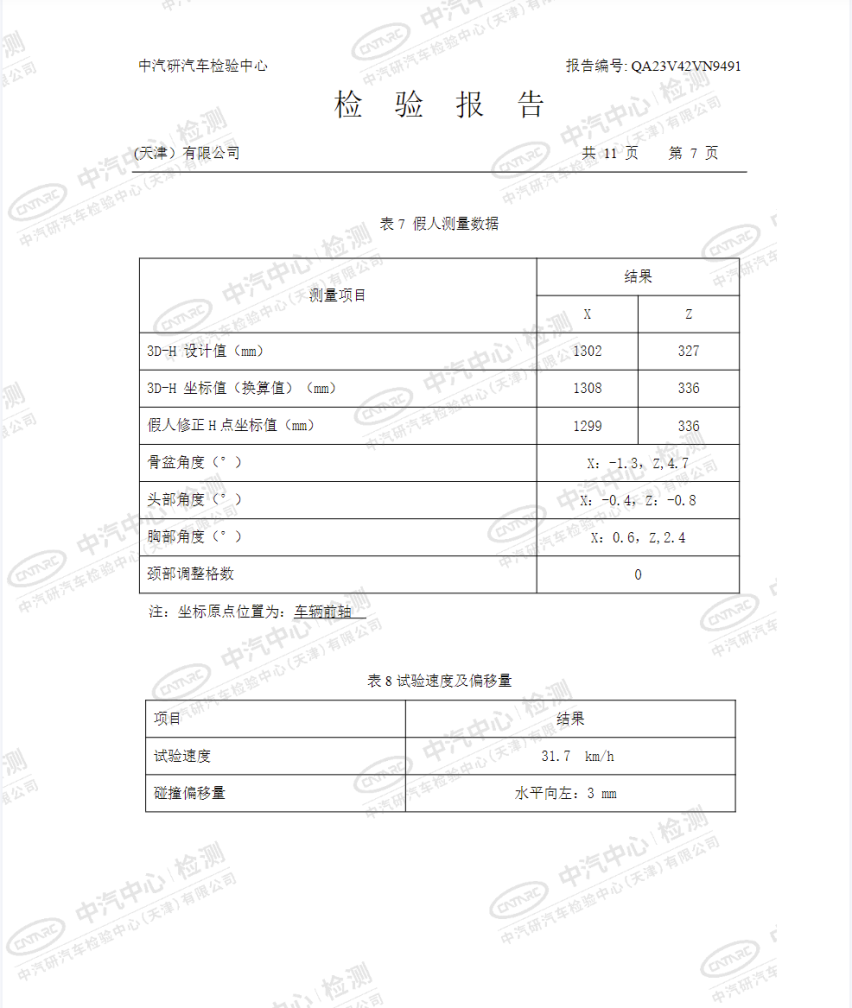 2023款创维EV6侧面柱碰撞报告，好成绩证明硬实力