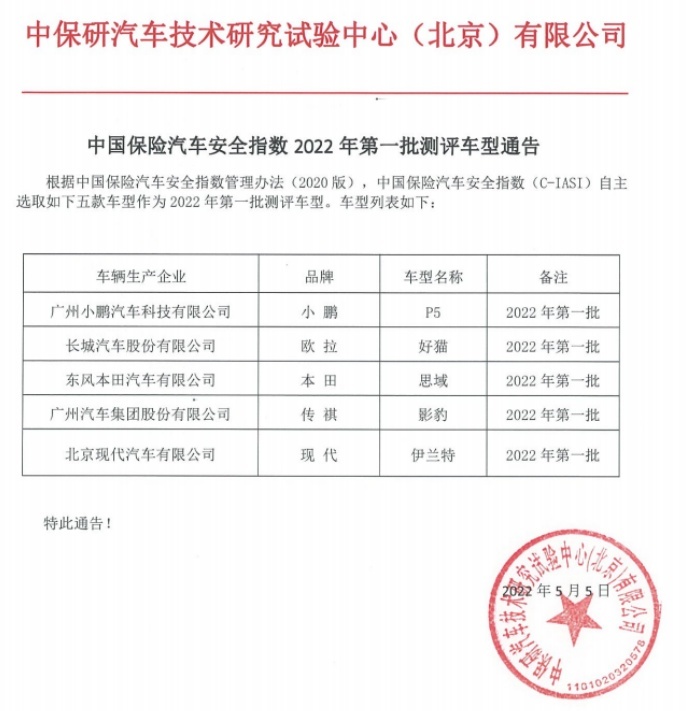 中保研今年第一撞！小鹏P5和本田思域“正面25%偏置碰”最受关注