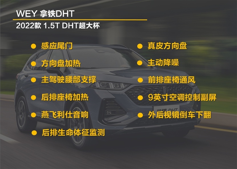 【帮你选车】首款1.5T柠檬智能混动 WEY拿铁DHT三款配置怎么选？