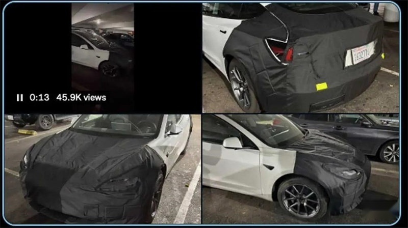 搭载比亚迪电池？中改Model 3再曝光 依然不带仪表盘！
