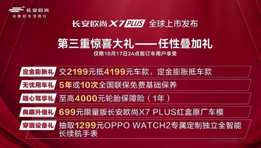售7.99万-13.39万元 长安欧尚X7 PLUS上市