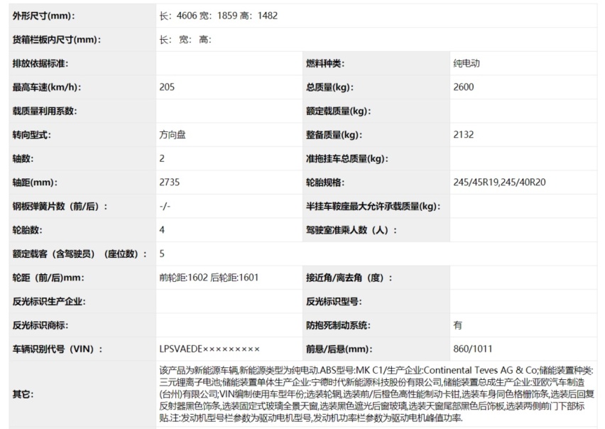 第331批申报目录：几何C 极狐首款量产车 极星2等车型