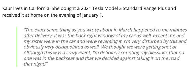 事故频发 特斯拉Model 3又出现车窗玻璃自发性破碎事件