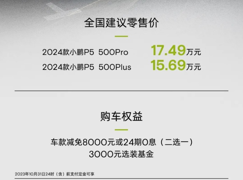 新款小鹏P5上市，取消激光雷达，车身加长，前脸模仿零跑C01?