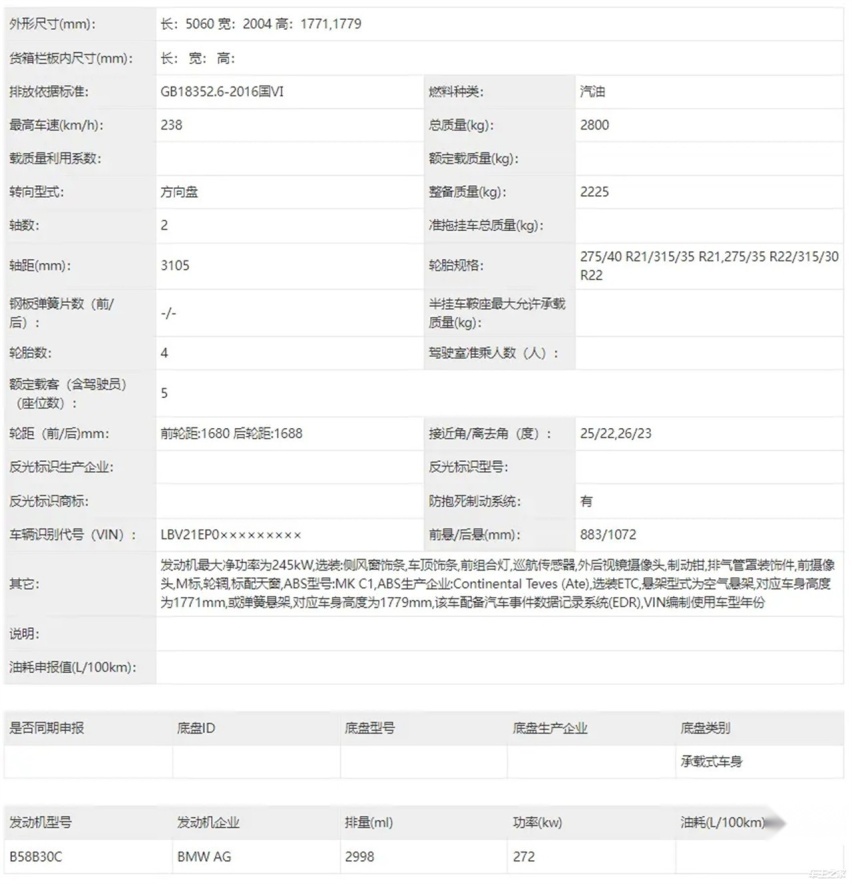 全球首款加长宝马X5要来了 轴距增加130mm