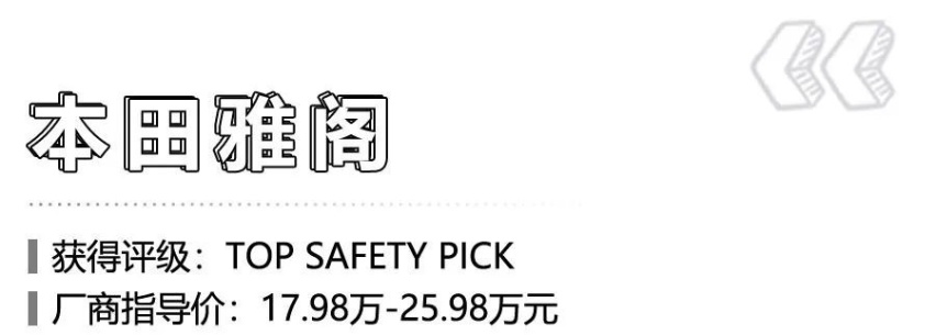6款IIHS最佳安全中型车，“日系3强”入围，丰田凯美瑞领衔