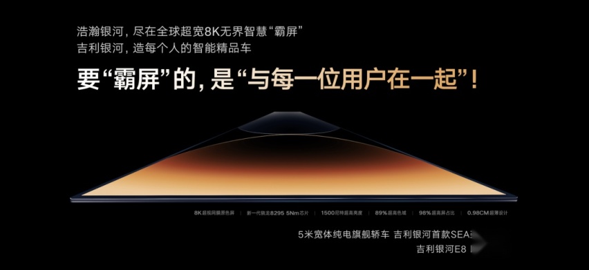 将车载屏幕推向新次元 吉利银河E8泰裤辣