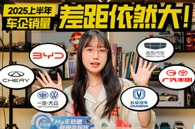 2025上半年车企销量，比亚迪吉利破百万，大众独守前三