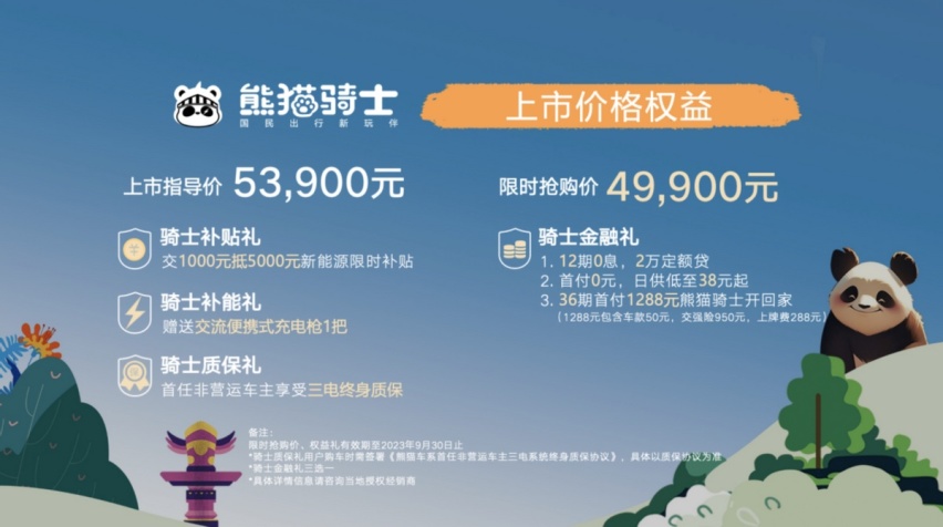 吉利熊猫骑士上市，限时4.99万拿下国产电动“小卫士”